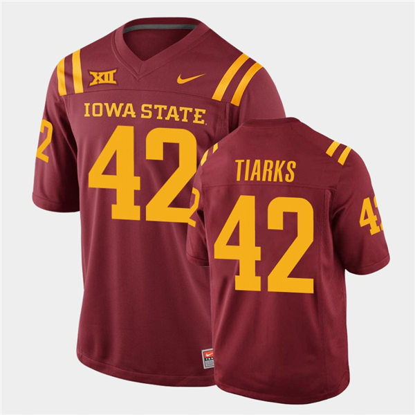 Mens Iowa State Cyclones #42 Jack Tiarks Nike Cardinal College Football Throwback Jersey