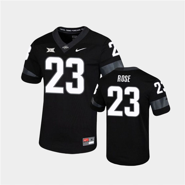 Mens Iowa State Cyclones #23 Mike Rose Nike 2020 Black NCAA College Football Jersey
