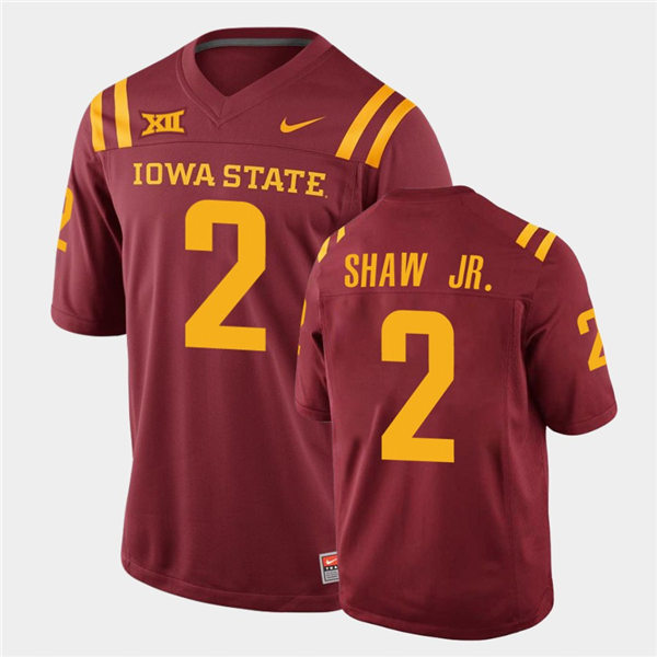 Mens Iowa State Cyclones #2 Sean Shaw Jr. Nike Cardinal College Football Throwback Jersey