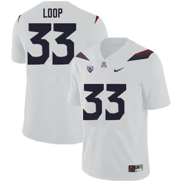 Mens Arizona Wildcats #33 Tyler Loop Nike White College Football Game Jersey