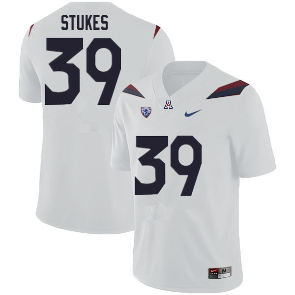Mens Arizona Wildcats #39 Treydan Stukes Nike White College Football Game Jersey