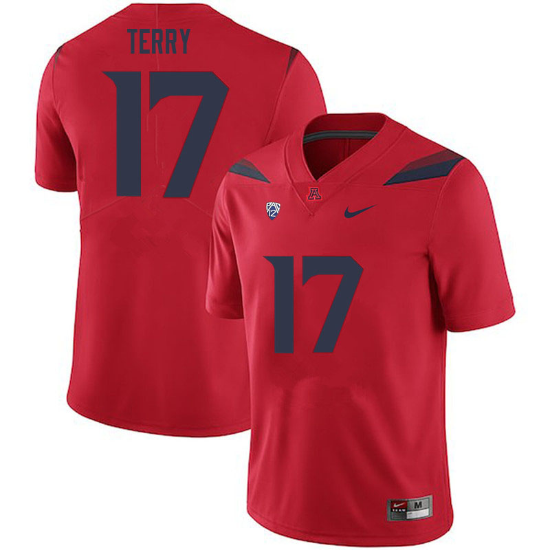 Mens Arizona Wildcats #17 Regen Terry Nike Red College Football Game Jersey