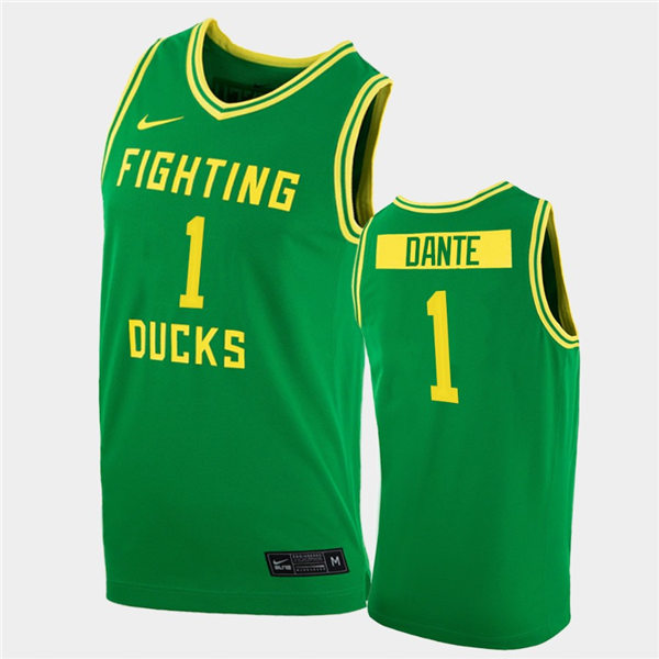 Mens Oregon Ducks #1 N'Faly Dante Nike Green College Fighting Ducks Basketball Game Jersey