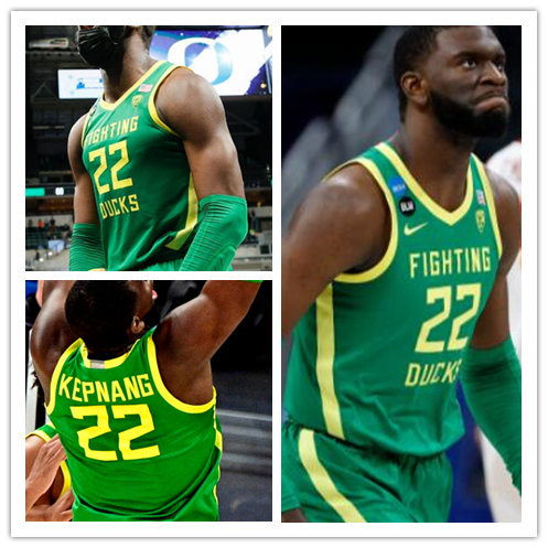 Mens Oregon Ducks #22 Franck Kepnang Nike Green College Fighting Ducks Basketball Game Jersey