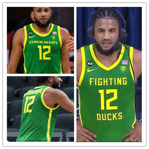 Mens Oregon Ducks #12 L. J. Figueroa Nike Green College Fighting Ducks Basketball Game Jersey