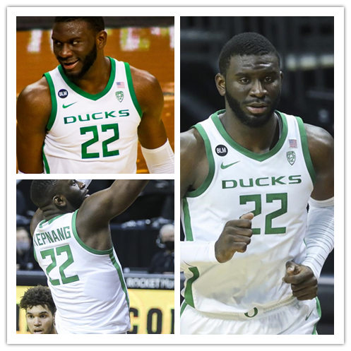 Mens Oregon Ducks #22 Franck Kepnang Nike 2020 White Green College Basketball Game Jersey