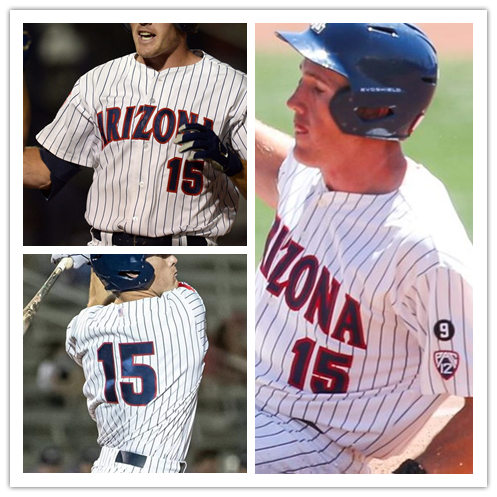 Mens Arizona Wildcats #15 Trevor Hoffman Nike White Pinstripe College Baseball Jersey