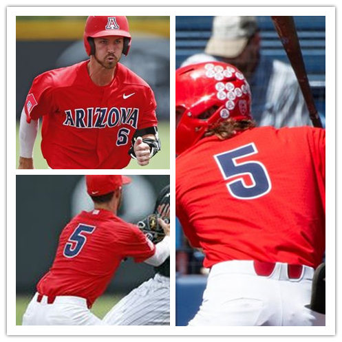 Mens Arizona Wildcats #5 Seth Mejias-Brean Nike Red College Baseball Game Jersey