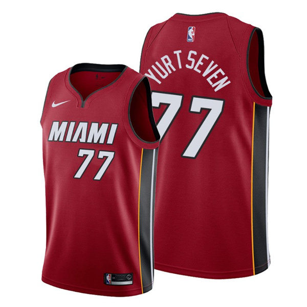 Mens Miami Heat #77 Omer Yurtseven Jordan Red Statement Edition Swingman Jersey