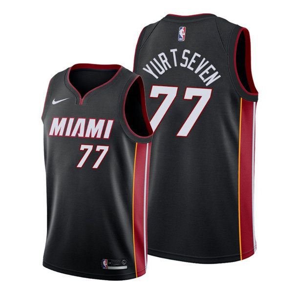 Mens Miami Heat #77 Omer Yurtseven Black Nike Icon Edition Swingman Jersey