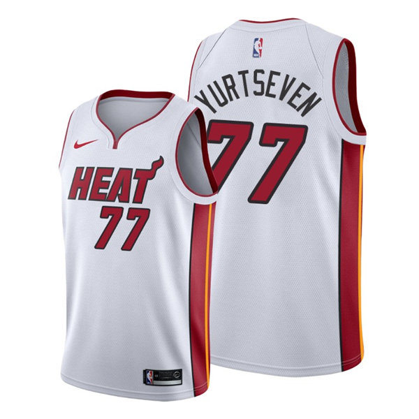 Mens Miami Heat #77 Omer Yurtseven Nike White Association Edition Swingman Jersey