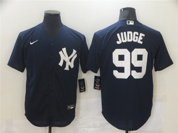 Mens New York Yankees #99 Aaron Judge Nike Navy With Name Alternate Cool Base Baseball Jersey