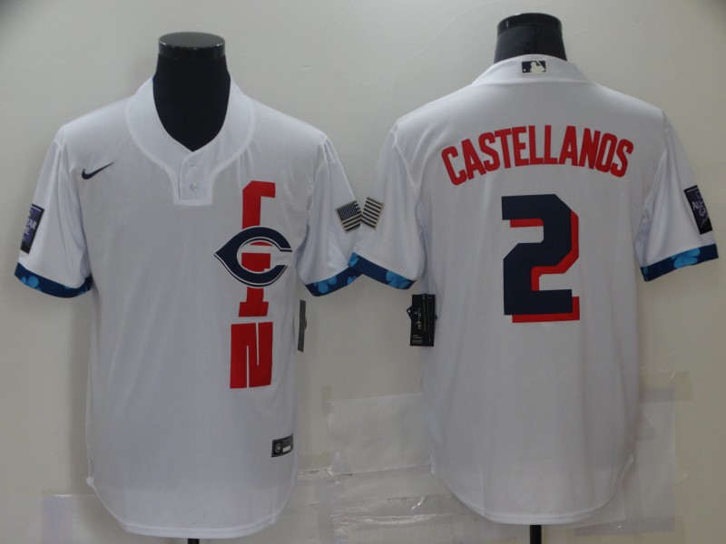 Mens Cincinnati Reds #2 Nicholas Castellanos Nike White 2021 MLB All-Star Game National League Jersey