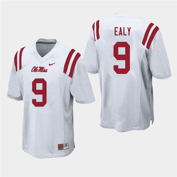 Mens Ole Miss Rebels #9 Jerrion Ealy Nike White College Football Game Jersey