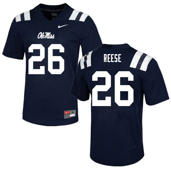 Mens Ole Miss Rebels #3 Otis Reese Nike Navy College Football Game Jersey