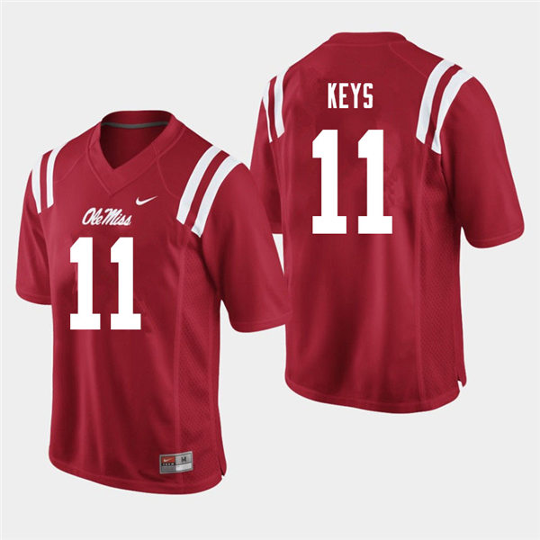 Mens Ole Miss Rebels #11 Austin Keys Nike Red College Football Game Jersey