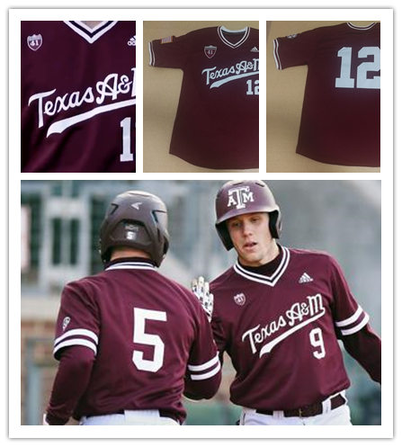 Mens Texas A&M Aggies Custom Bryce Blaum Will Frizzell Daniel Mengden Michael Wacha Adidas Maroon Pullover Texas A&M Baseball Jersey