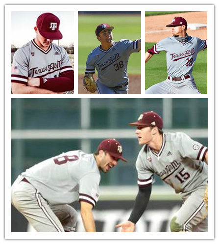 Mens Youth Texas A&M Aggies Custom Adidas Grey Pullover Texas A&M Baseball Jersey