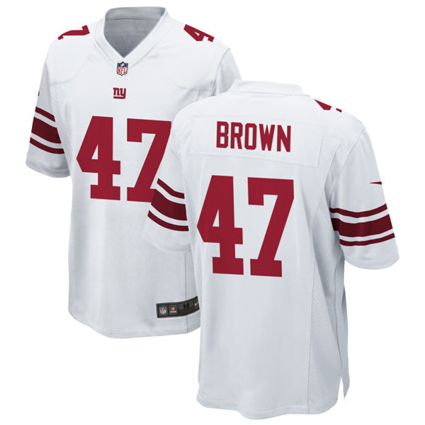 Mens New York Giants #47 Cam Brown Nike White Vapor Untouchable Limited Jersey