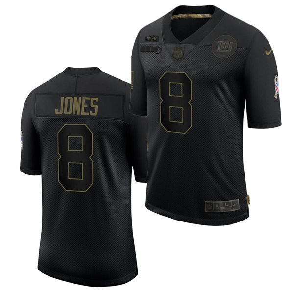 Mens New York Giants #8 Daniel Jones Nike 2020 Black Salute to Service Limited Jersey