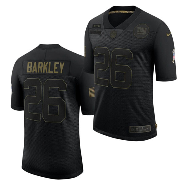 Mens New York Giants #26 Saquon Barkley Nike 2020 Black Salute to Service Limited Jersey