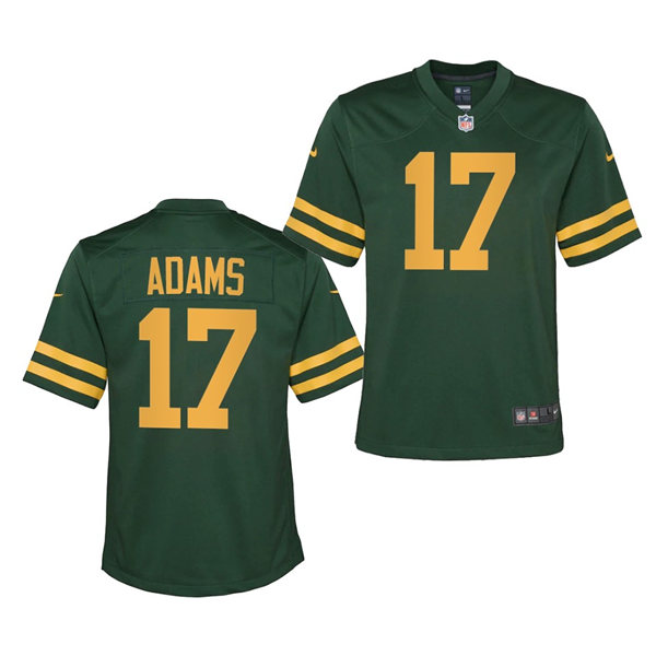 Youth Green Bay Packers #17 Davante Adams Nike 2021 Green Alternate Retro 1950s Throwback Jersey