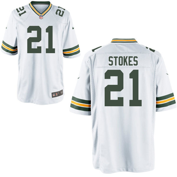 Youth Green Bay Packers #21 Eric Stokes Nike White Vapor Limited Player Jersey