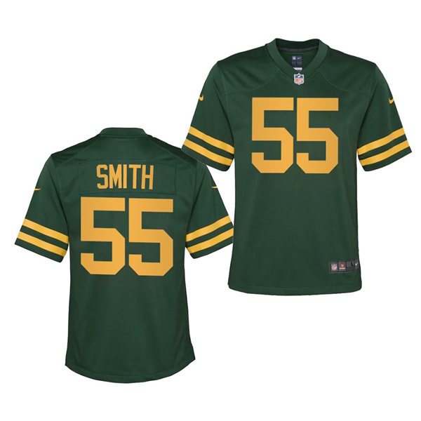 Youth Green Bay Packers #55 Za'Darius Smith Nike 2021 Green Alternate Retro 1950s Throwback Jersey
