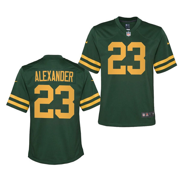 Youth Green Bay Packers #23 Jaire Alexander Nike 2021 Green Alternate Retro 1950s Throwback Jersey