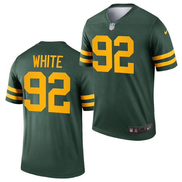 Mens Green Bay Packers #92 Reggie White Nike 2021 Green Alternate Retro 1950s Throwback Uniforms Jersey
