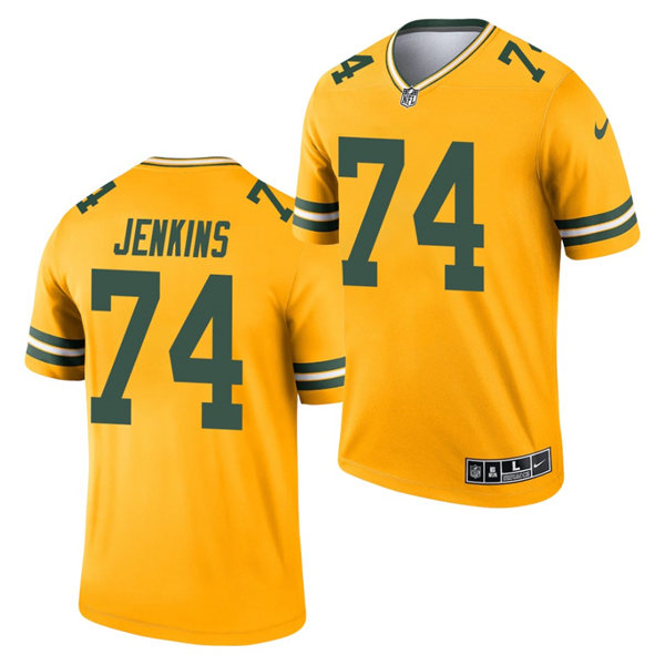 Mens Green Bay Packers #74 Elgton Jenkins Nike Gold 2021 Inverted Legend Jersey