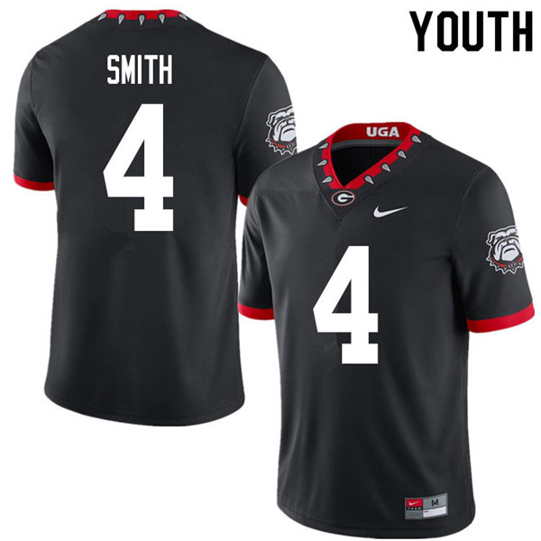 Youth Georgia Bulldogs #4 Nolan Smith Jr. Nike 2020 Black College Football Game Jersey