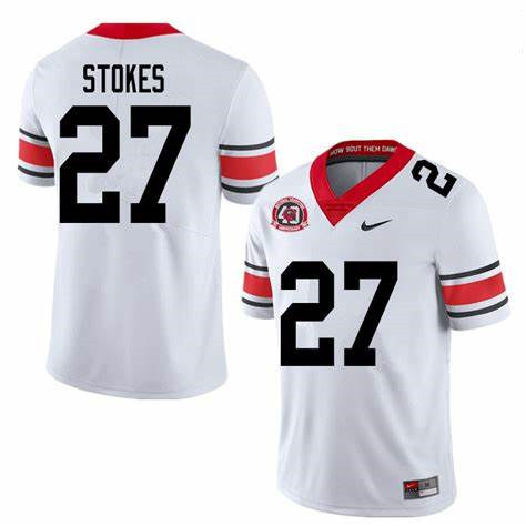 Youth Georgia Bulldogs #27 Eric Stokes Nike 40th anniversary white alternate football jersey