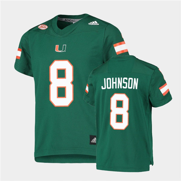 Mens Miami Hurricanes #8 Duke Johnson Adidas Green College Football Game Jersey