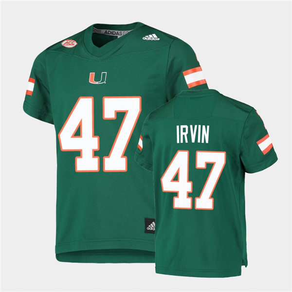 Mens Miami Hurricanes #47 Michael Irvin Adidas Green College Football Game Jersey