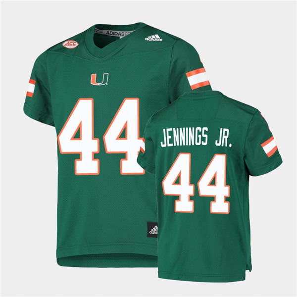 Mens Miami Hurricanes #44 Bradley Jennings Jr. Adidas Green College Football Game Jersey