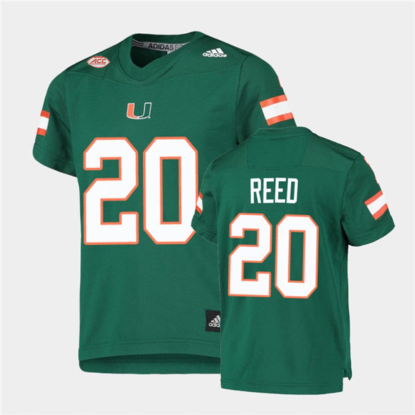 Mens Miami Hurricanes #20 Ed Reed Adidas Green College Football Game Jersey