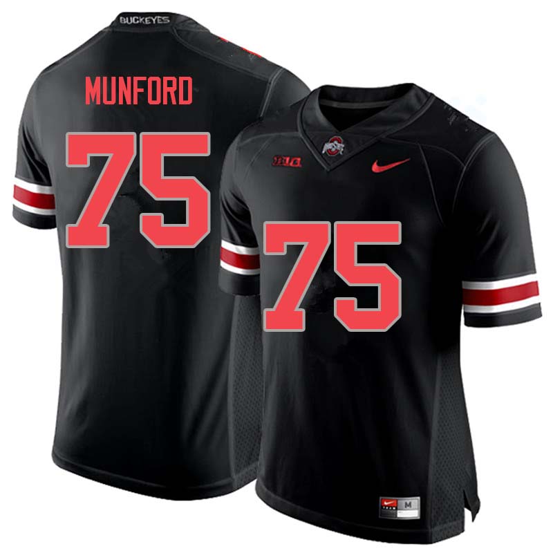 Mens Ohio State Buckeyes #75 Thayer Munford Nike Blackout College Football Game Jersey