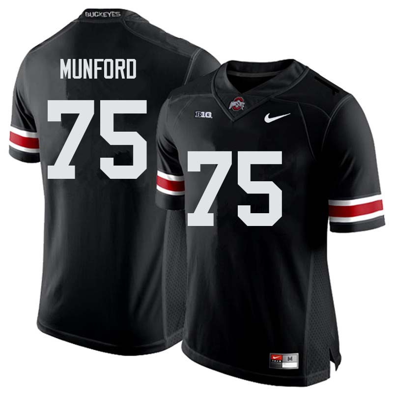 Mens Ohio State Buckeyes #75 Thayer Munford Nike Black White College Football Jersey