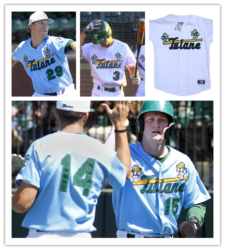 Mens Tulane Green Wave Custom NikeWhite Baseball Jersey