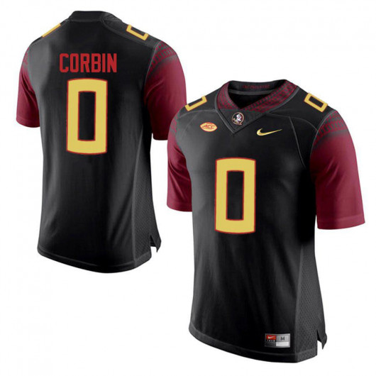 Mens Florida State Seminoles #0 Jashaun Corbin Nike Black College Football Game Jersey