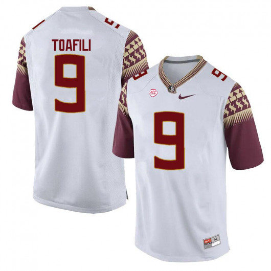 Mens Florida State Seminoles #9 Lawrance Toafili Nike White College Football Game Jersey