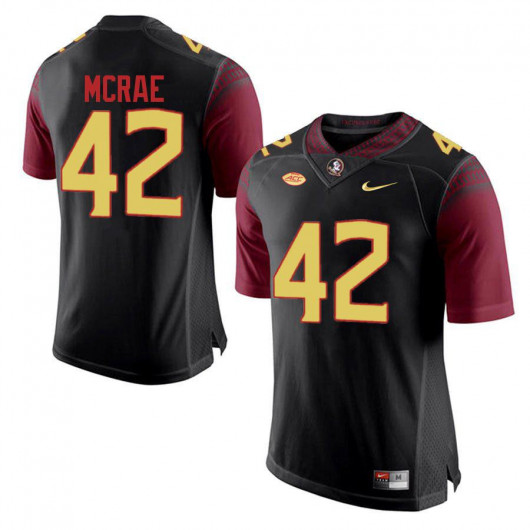 Mens Florida State Seminoles #42 Jaleel McRae Nike Black College Football Game Jersey