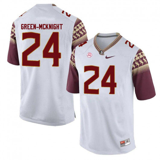 Mens Florida State Seminoles #24 Jadarius Green-McKnight Nike White College Football Game Jersey