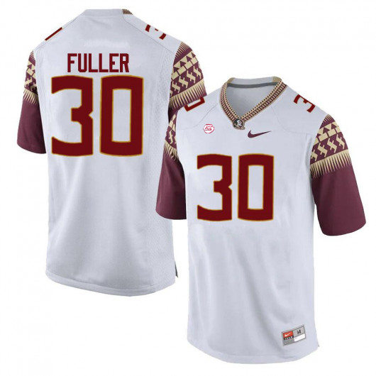 Mens Florida State Seminoles #30 Quashon Fuller Nike White College Football Game Jersey