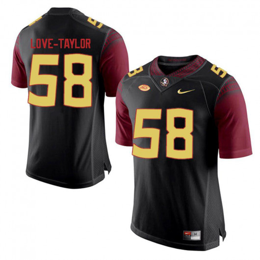 Mens Florida State Seminoles #58 Devontay Love-Taylor Nike Black College Football Game Jersey