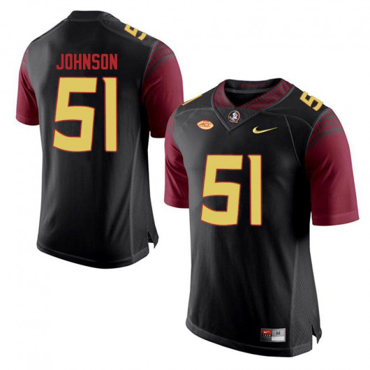 Mens Florida State Seminoles #51 Baveon Johnson Nike Black College Football Game Jersey
