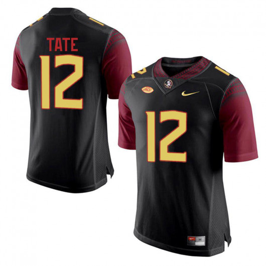 Mens Florida State Seminoles #12 Demorie Tate Nike Garnet Gold Number College Football Game Jersey