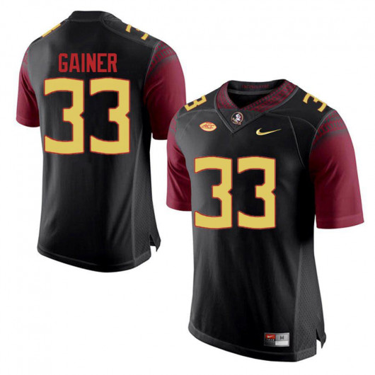 Mens Florida State Seminoles #33 Amari Gainer Nike Black College Football Game Jersey