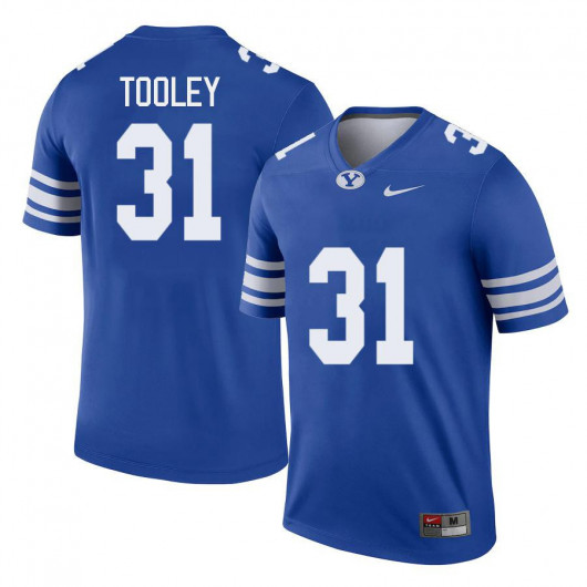 Mens BYU Cougars #31 Max Tooley Nike Royal College Football Game Jersey 